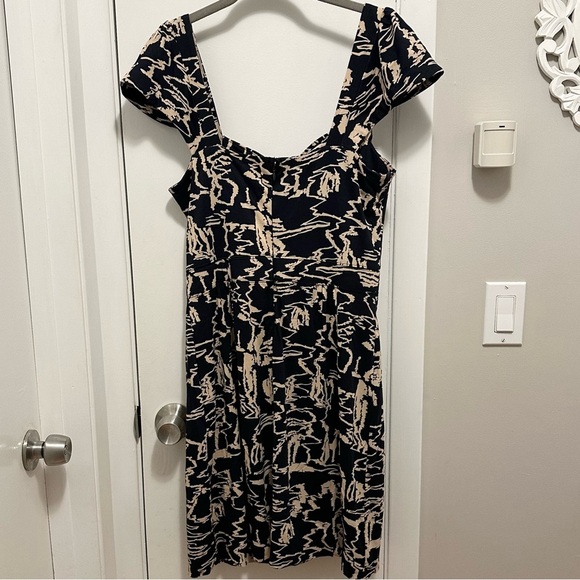 Marc by Marc Jacobs Normandy Mini Dress M Blue Tan Cotton Jersey Knit Cap Slv - Picture 5 of 11